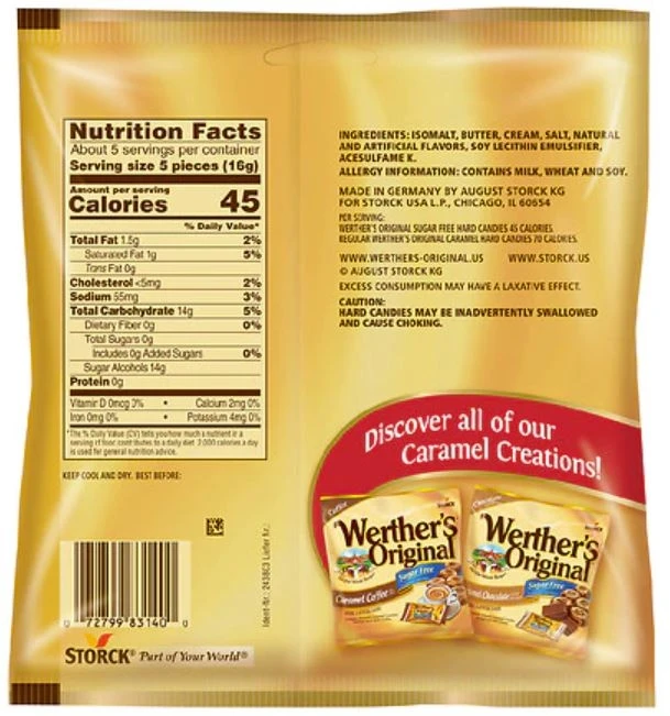 Werther's Original Sugar Free Hard Candies, 2.75 oz - Image 2