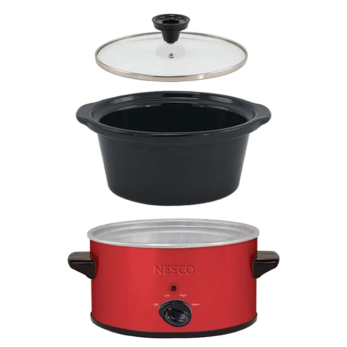 Nesco 1.5 Qt Metallic Red Slow Cooker - Image 2