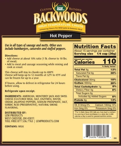 LEM Backwoods High-Temp Hot Pepper Cheese - 1 lb - Image 2