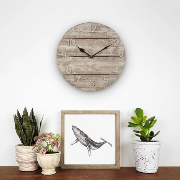 La Crosse Wood Panel Wall Clock, 12" - Image 2