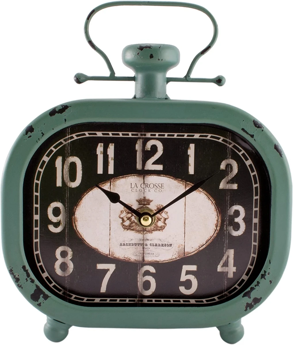 La Crosse Isla Metal Table Clock