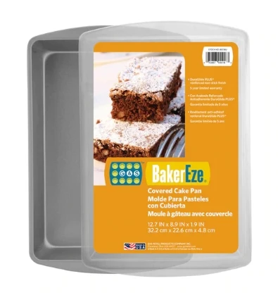 G&S Metal BakerEze Non-Stick Cake Pan with Cover, 12.7x8.9x1.9