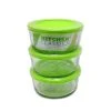 Kitchen Classics Storage 6 Piece 4 Cup Round Glass Storage in Green