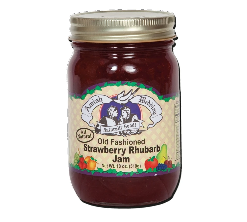 Amish Wedding Foods Stawberry Rhubarb Jam, 18 oz.
