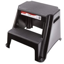 Rubbermaid 2-Step Molded Plastic Stool with Non-Slip Step Treads