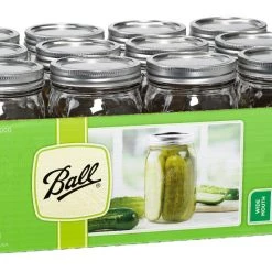 Ball Wide Mouth 32 Oz. Mason Jars w/Lids & Bands, 12 Ct.