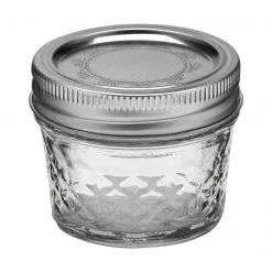 Ball Quilted Crystal Regular Mouth 4 Oz. Mason Jar w/Lids & Bands, 12 Ct.