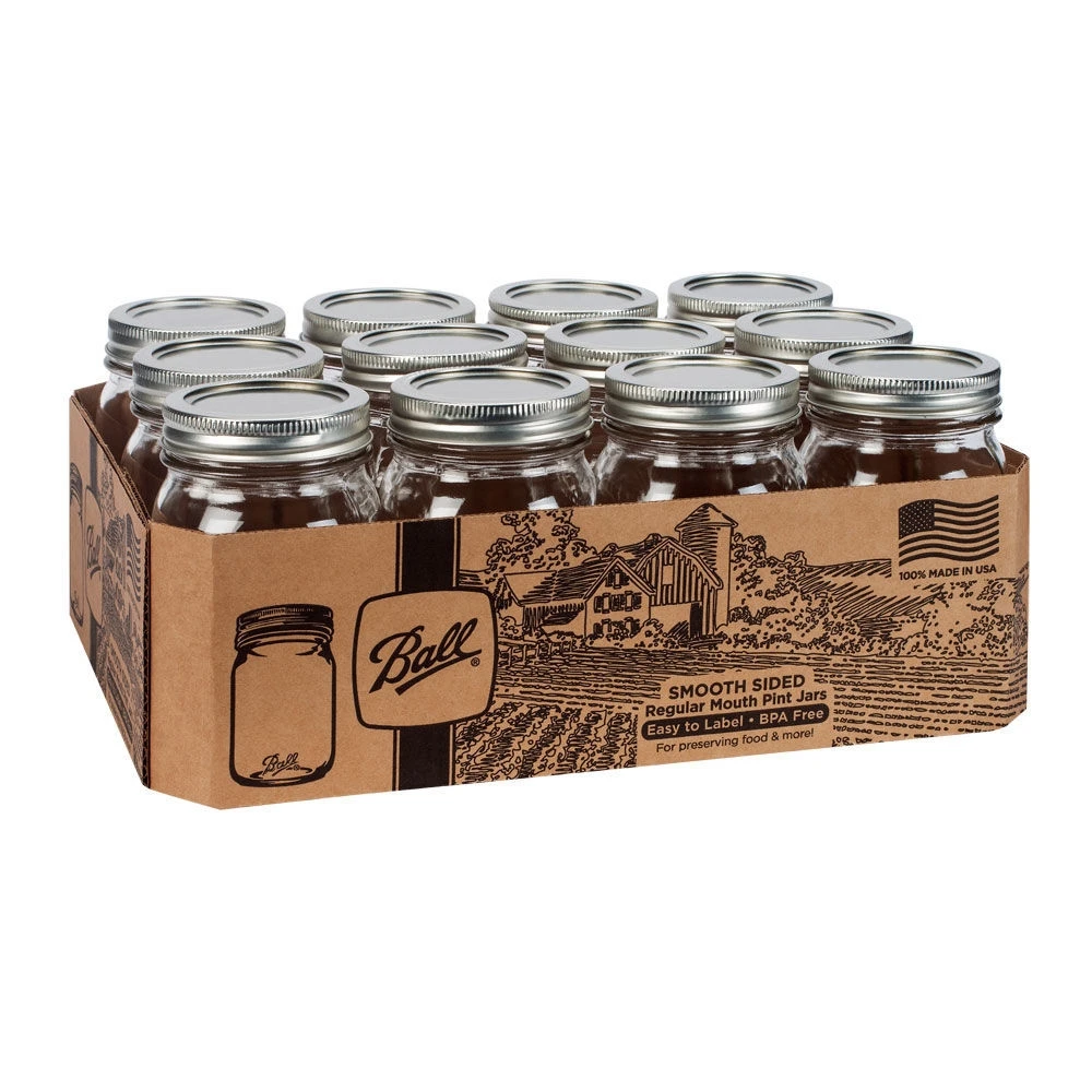 Ball Smooth-Sided Regular Mouth Pint Jars, 12 Ct. - Image 2