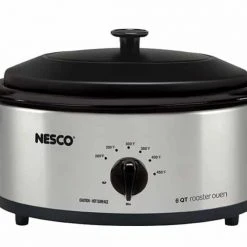 Nesco 6 Qt. Stainless Steel Roaster with Porcelain Cookwell