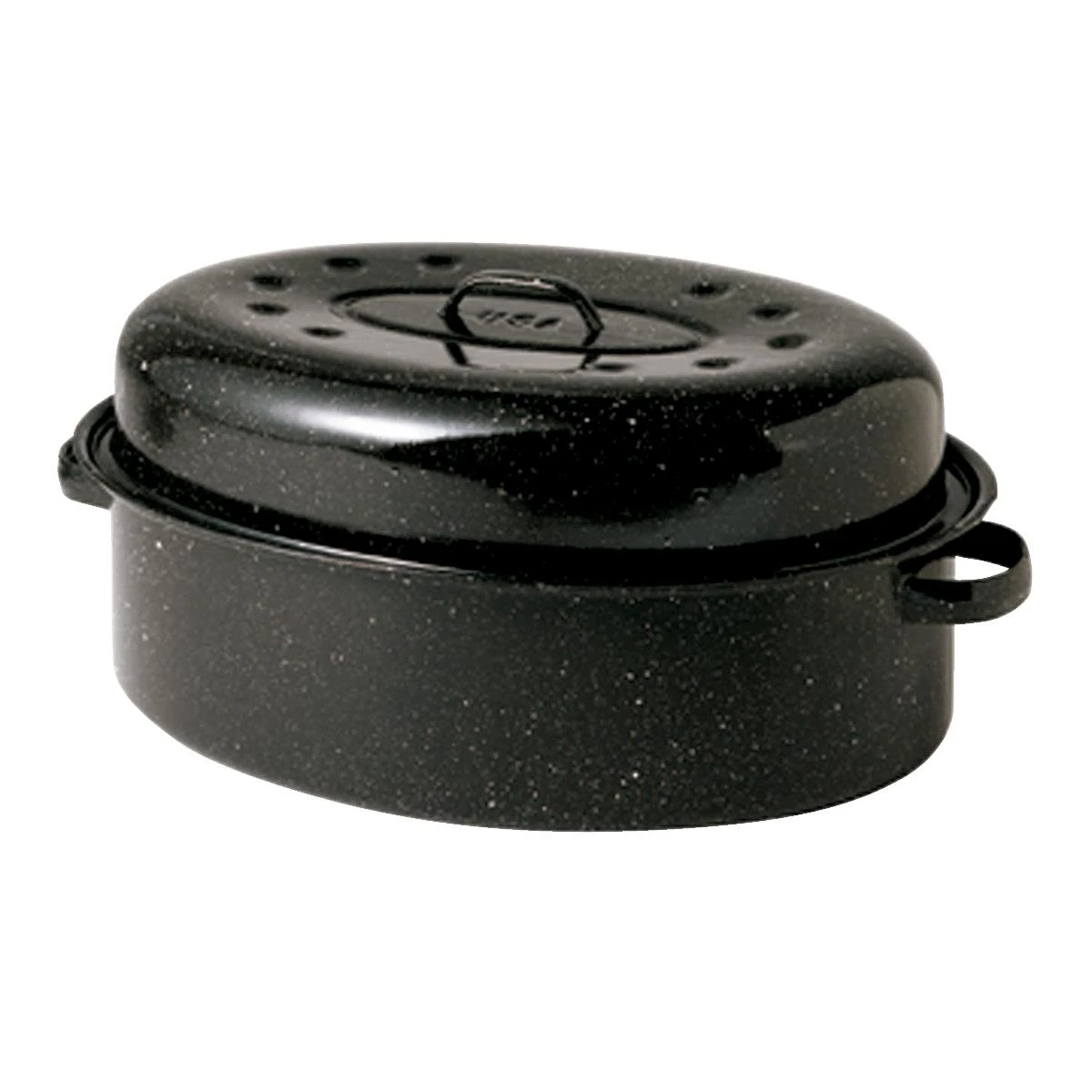 Cinsa Covered Oval Roaster, Black 19x13.5