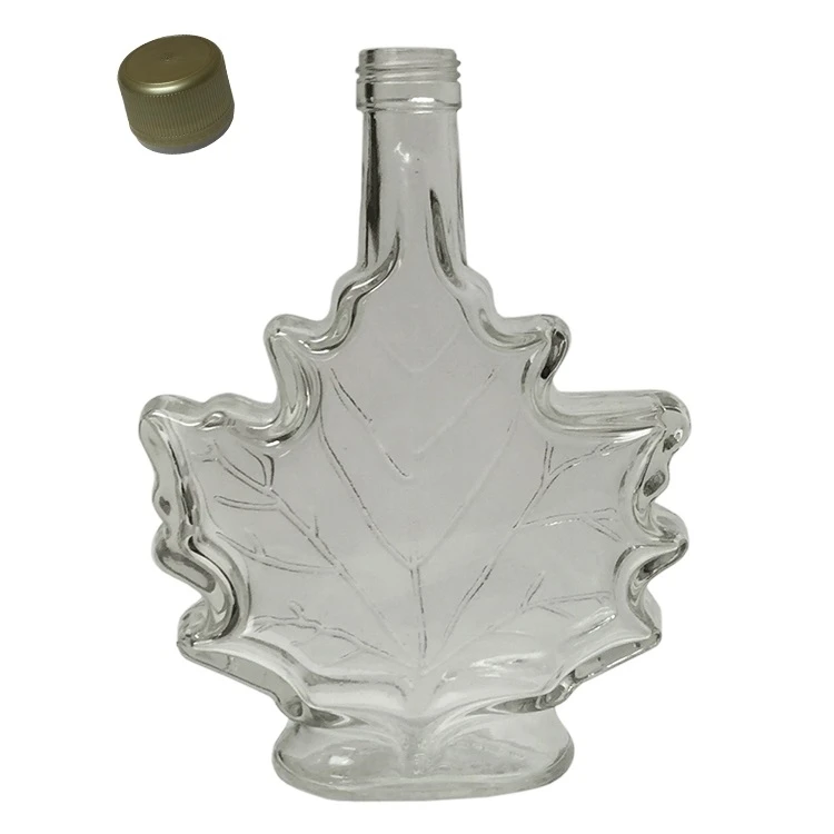 CDL Roth Sugar Bush Maple Leaf Shaped Glass Bottle