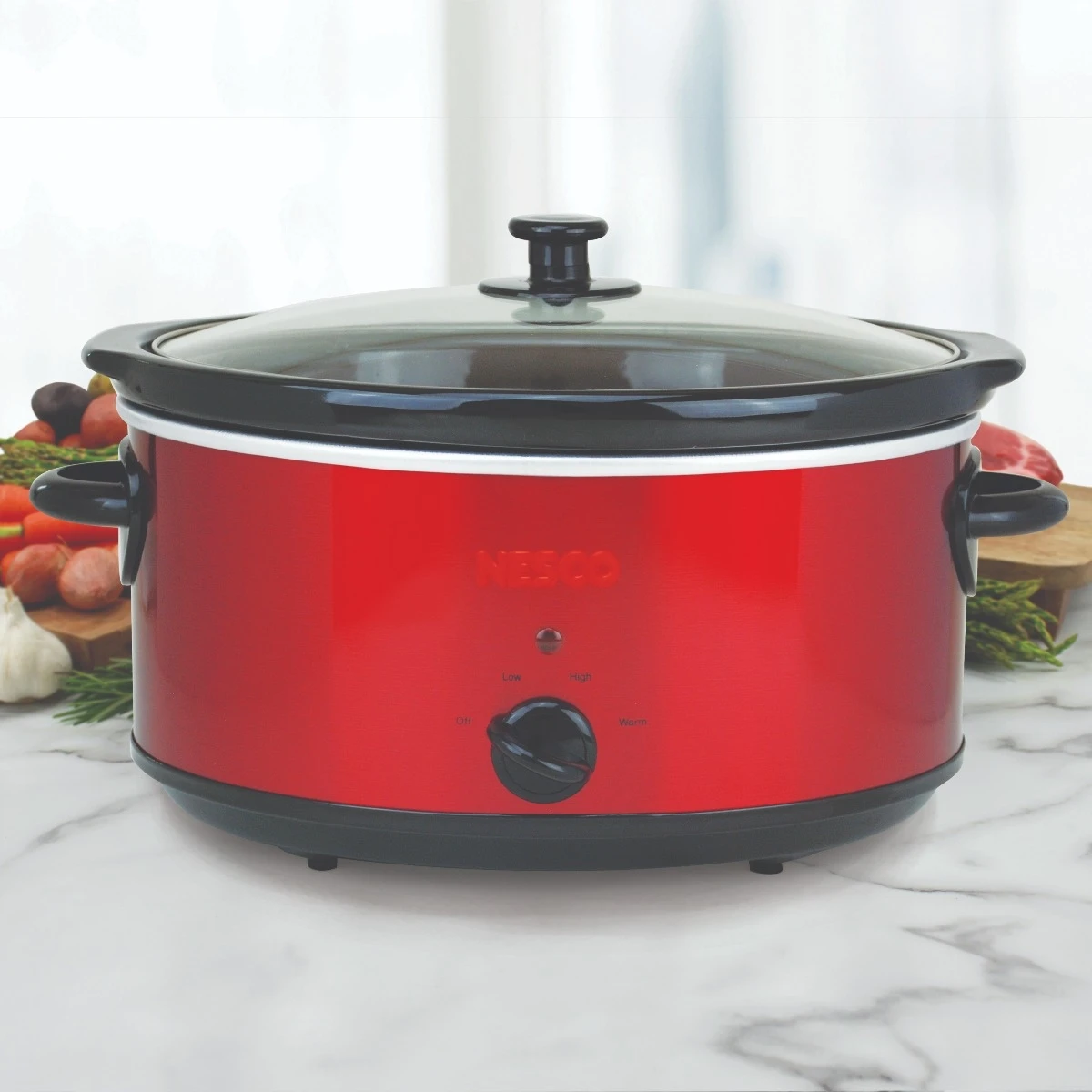 Nesco 6 Qt. Analog Metallic Red Slow Cooker - Image 5