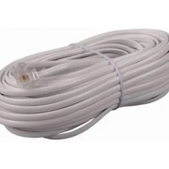 Audiovox TP443WHR 50 Foot 6-Wire White Telephone Line